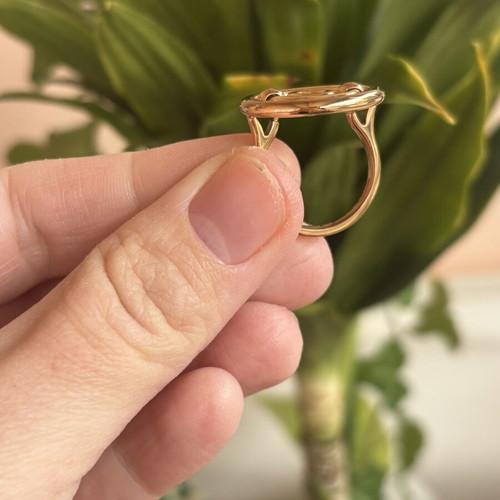 Folli Follie ring pink gold with concentric circles like new