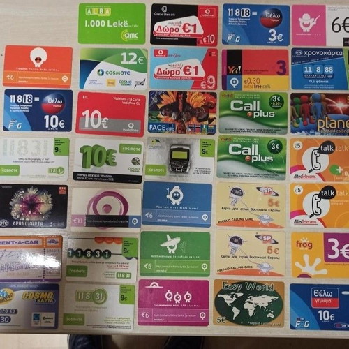 Pack of Greek phone cards used, 34 phonecards included