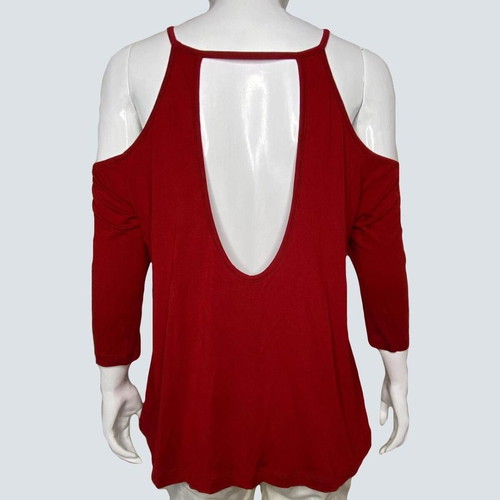 Reline red blouse like new, shoulderless with open back size S/M
