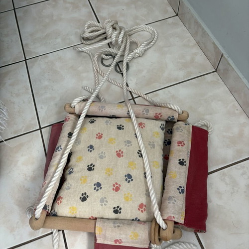 Fabric hanging swing used, indoor and outdoor with extra ring