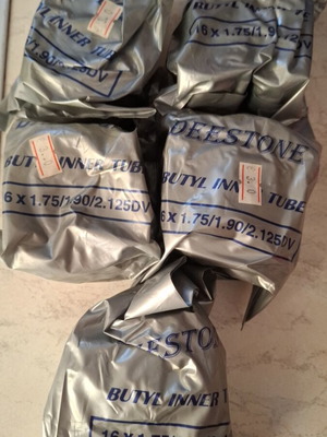 Children's inner tubes new, pack of 5, 16 x 1.75 - 1.90 - 1.90