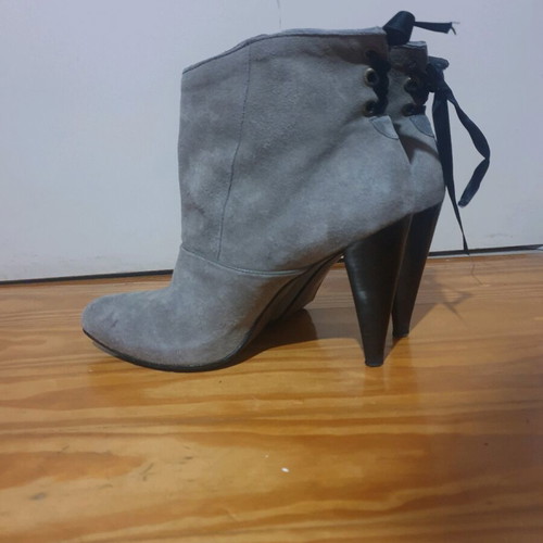 Gray ankle boots used, size 38, worn