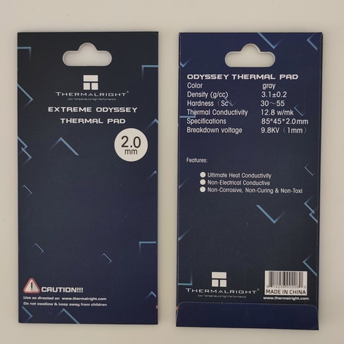 Thermalright ODYSSEY Thermal Pads 2.0mm new, 12.8 W/mK, 85x45 mm, pack of 2