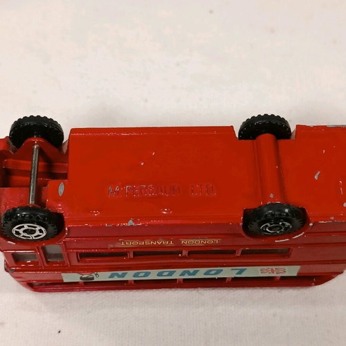 London metal bus used, red double-decker vintage