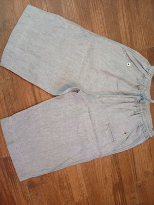 Amaretto Bermuda shorts like new, 100% linen, blue, size M