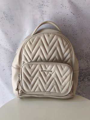 David Jones backpack used, beige with embossed design