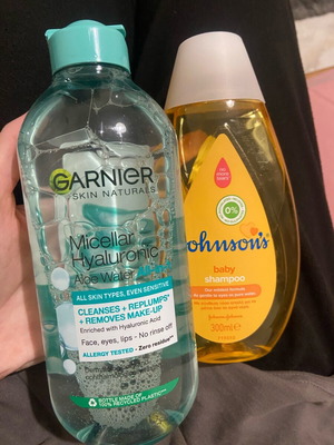 Set Johnson Baby Shampoo and Garnier Micellar brand new