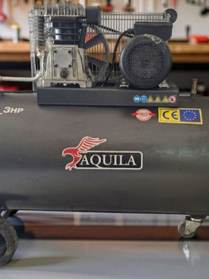 AQUILA A 200L 3HP air compressor like new, 375 L/min, 200L tank