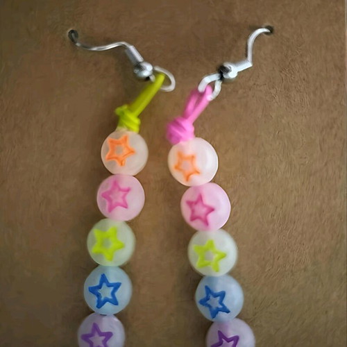 Handmade earrings new with phosphorescent beads