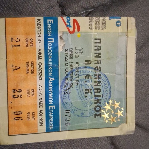 Old sports tickets used