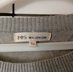 Blouse with pearls gray like new, size L