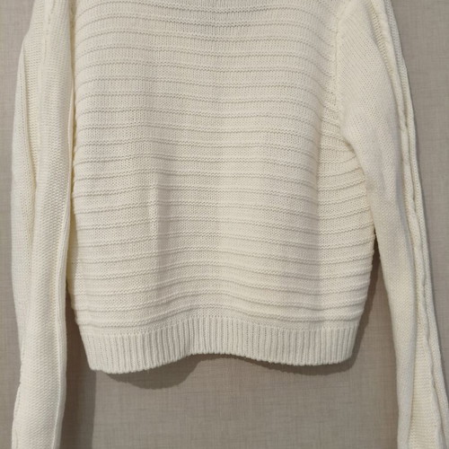 Easywear Cable Knit Cropped Sweater Off-White Size S/M New