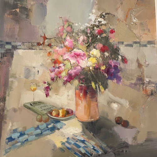Oil painting by European artist like new with handmade frame