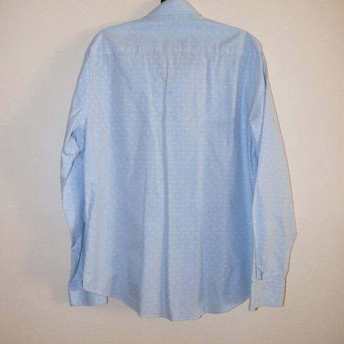 Massimo Dutti men's shirt L, light blue with navy elbow patches