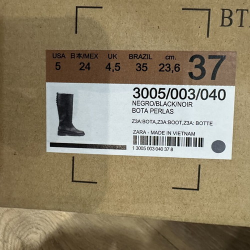 Zara boots with pearls, size 37, black