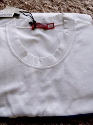Sleeveless men's shirt new, size M, white and blue