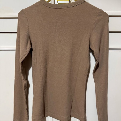 H&M Ribbed Beige Blouse New, Size S