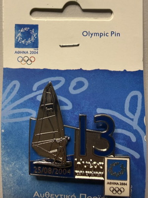 Olympic Pin Athens 2004 13th Day Windsurfing New Limited Edition