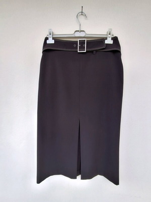 Φούστα Mia Made in Italy μίντι με σκίσιμο καφέ σαν καινούργιο