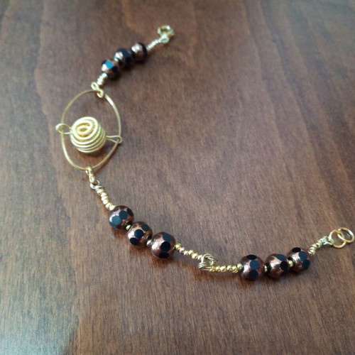 Set of handmade jewelry with burgundy glass pearls like new