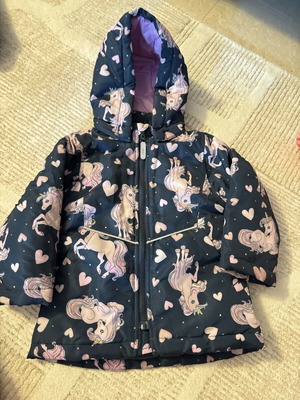 Girl's jacket used with pony, unicorns and hearts