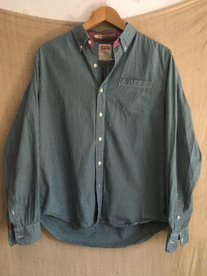 Levi's vintage shirt, M, blue and white striped, 100% cotton