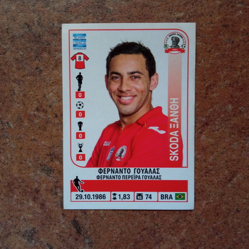 Panini Superleague 2014-2015 αυτοκόλλητο Νο437 Φερνάντο Γουάλας μεταχειρισμένο