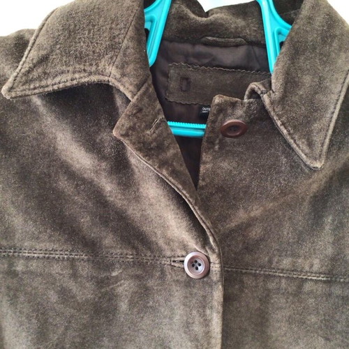 Suede jacket medium brown used, size M