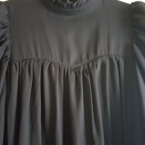 Black mini dress new with ballon sleeves and high neck