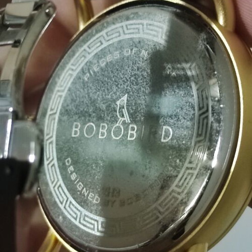 Bobo Bird wooden wristwatch like new, brown and gold