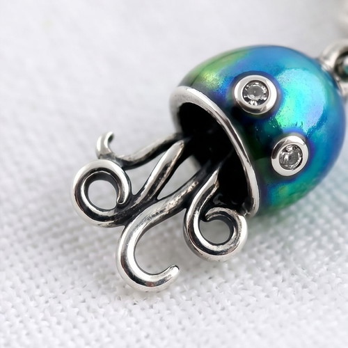 Pandora Medusa Charm S925 ALE new, green and silver