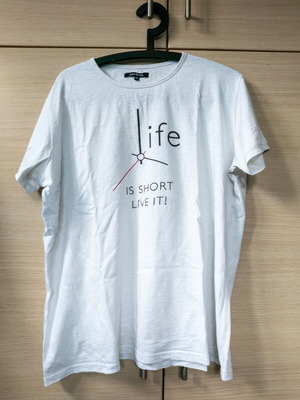 T-shirt men's white with print size L used