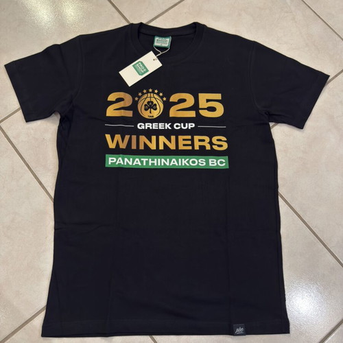 Panathinaikos BC Cup Winners 2025 T-shirt new, authentic, medium