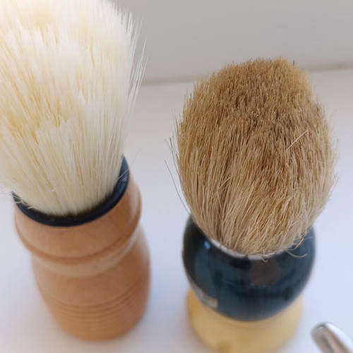 Traditional men's grooming tools used, shaving brush, clipper, safety razor