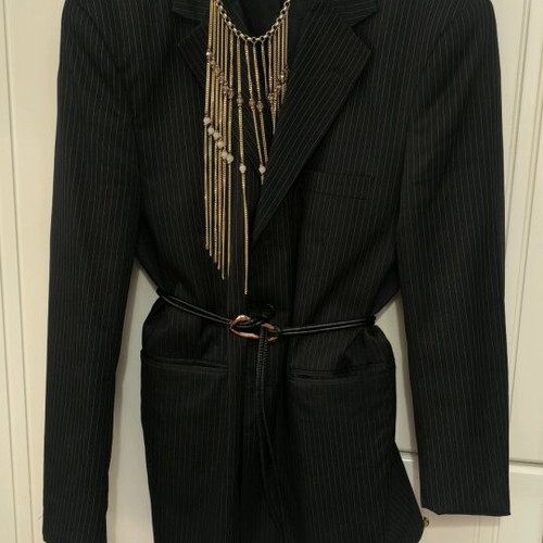 Giorgio Armani Collezioni black pinstripe blazer like new unisex XXL