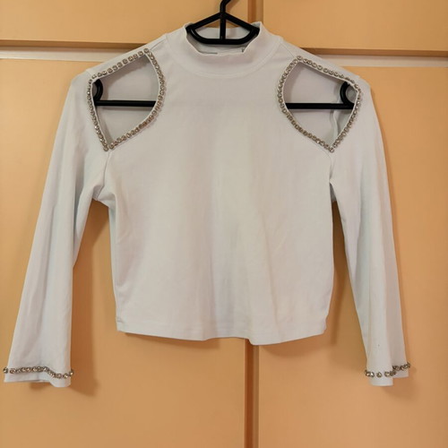 White Despy Boutique T-shirt like new with strass