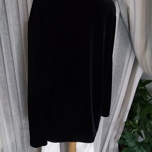 Velvet blouse new with embroidery, size XXXL, black
