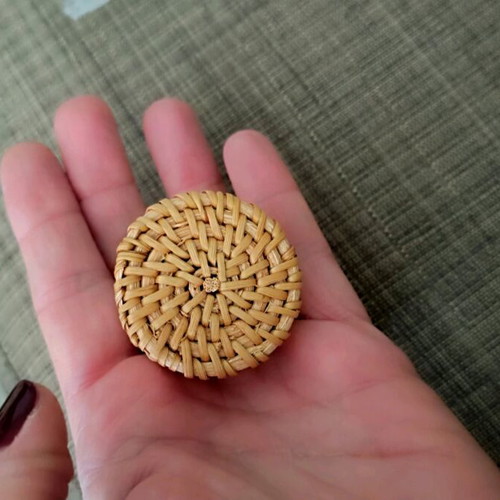 Wardrobe knobs new with handmade natural rattan pattern
