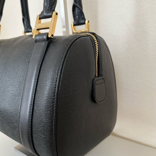 MCM black handbag with gold metal like new