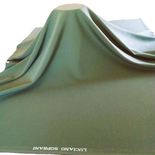 Luciano Soprani 100% wool fabric new, dark warm green
