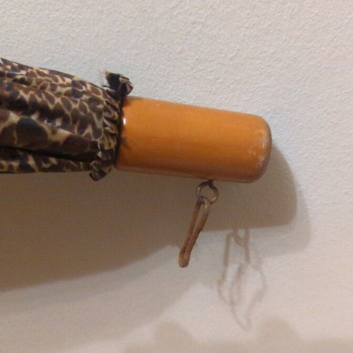 Wooden umbrella used, diameter 92 inches, length 77 inches