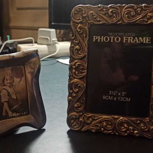Photo frames used, one silver plated with minor back wear