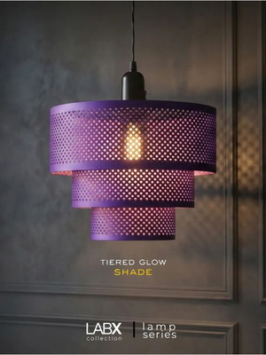 3D Printed Ceiling Pendant Light in Purple, New