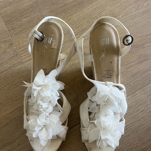 H&M platform sandals like new, white, heel height 12cm, size 40