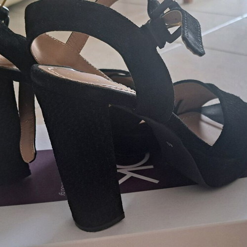 Gianna Kazakou black sandals like new, size 40, suede, 12 cm heel