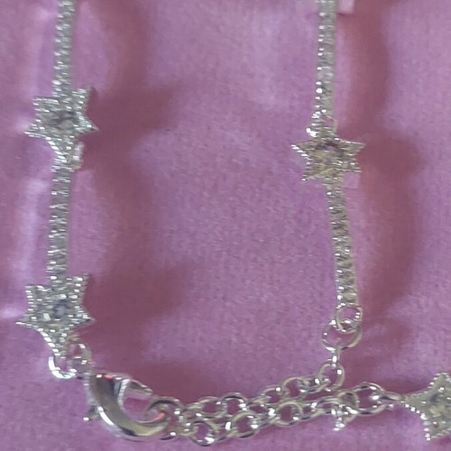 A.L.E. silver bracelet with star design and white zirconia, size 18-21