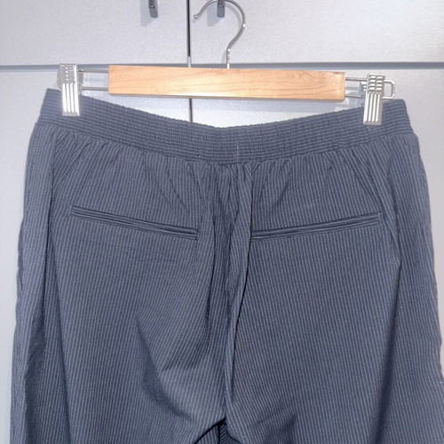 Women's fabric pants spring, navy blue striped, like new