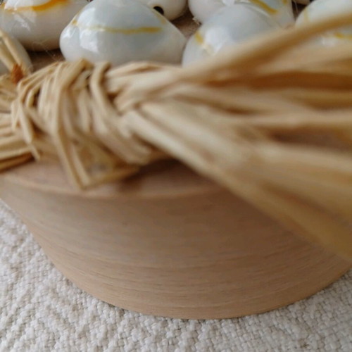 Handmade wooden jewelry box with shells like new