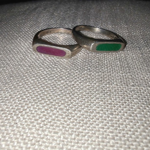 Silver rings used, set of 2