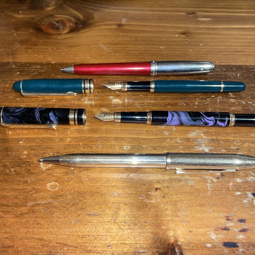 Pen set used with Cross, Sheaffer 100 Red, and Iridium Point nibs